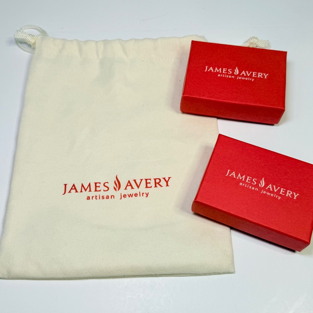 James Avery Jewelry Packaging Set Red Boxes Large Drawstring Pouch Care Cards